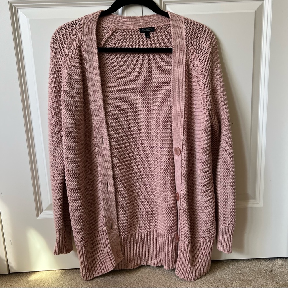 talbots cardigan pink